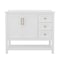 Flash Furniture Vega 42-in. Vanity w/Sink, Storage Cabinet w/Soft Close Doors, Open Shelf and 3 Drawers, White/Gold FS-VEGA42-WH-GLD-GG - alternate 5